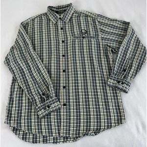 Harley Davidson plaid flannel button down Sz XL  biker streetwear Lightweight